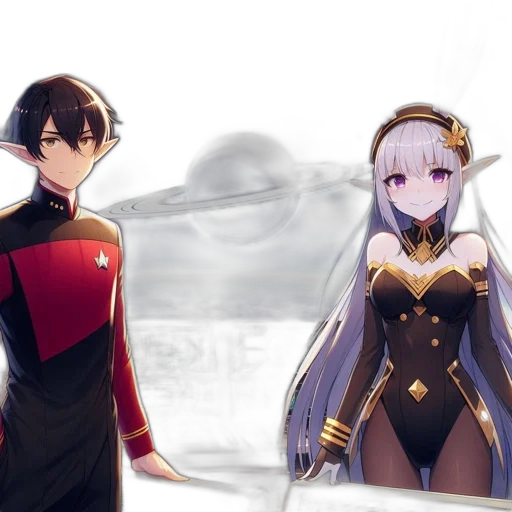 crown, robot, staff, sword transparent PNG cut-out