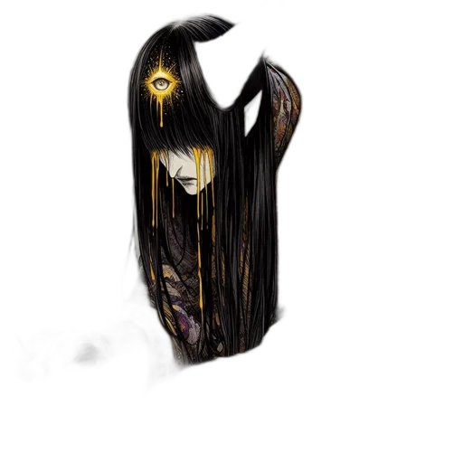 mask, dress, creature, hair transparent PNG cut-out