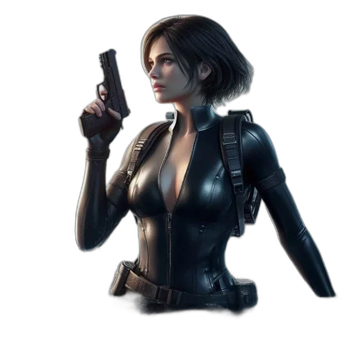 weapon, jacket, concept art, cyberpunk transparent PNG cut-out