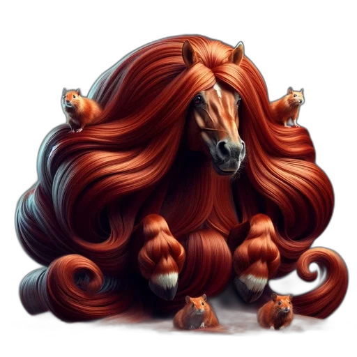 hair, animal, creature, dragon transparent PNG cut-out