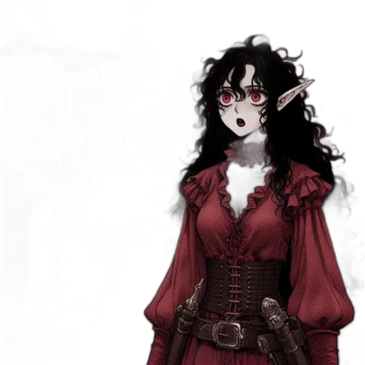 dress, staff, fantasy art, concept art transparent PNG cut-out