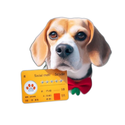 beagle, dog, holds, card transparent PNG cut-out