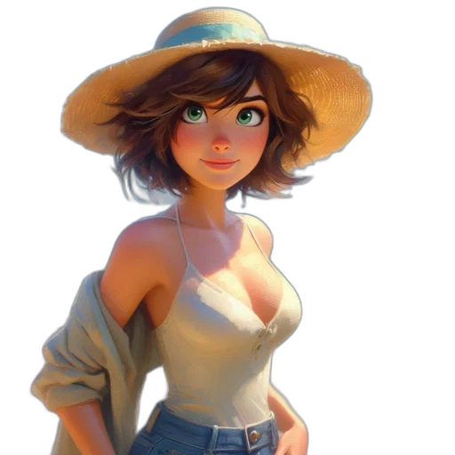 hat, dress, staff, face transparent PNG cut-out