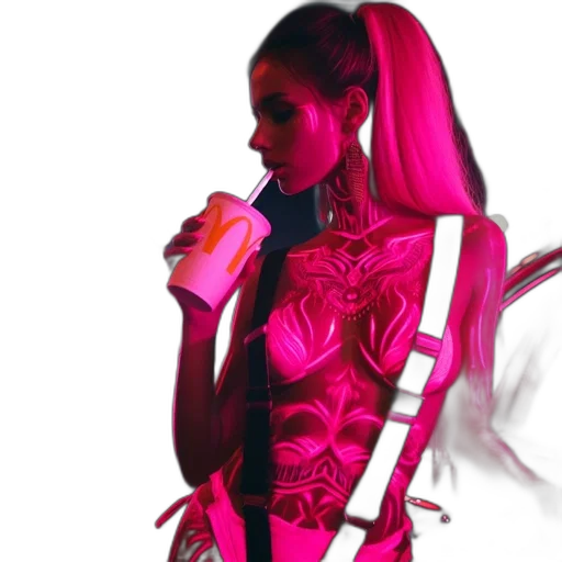dress, concept art, vaporwave, cyberpunk transparent PNG cut-out