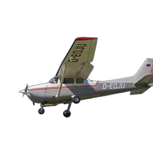 3d render, small, white, airplane transparent PNG cut-out