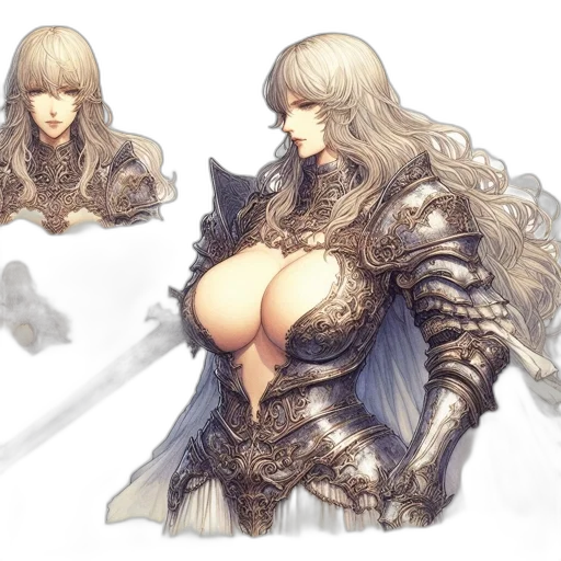 sword, weapon, dress, fantasy art transparent PNG cut-out