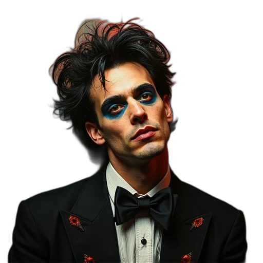 jacket, hair, face, staff transparent PNG cut-out