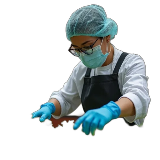 staff, mask, person, wearing transparent PNG cut-out