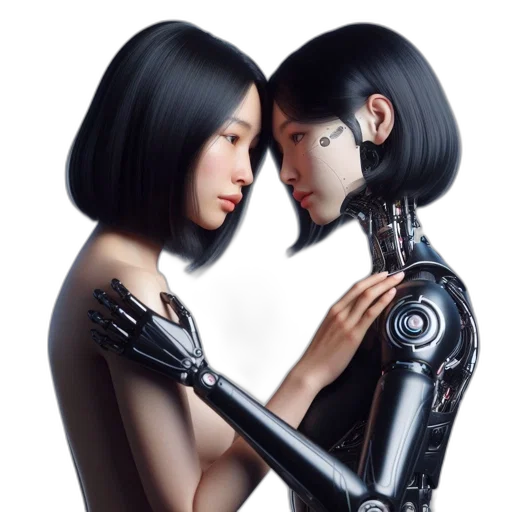 robot, cyberpunk, concept art, photorealistic transparent PNG cut-out