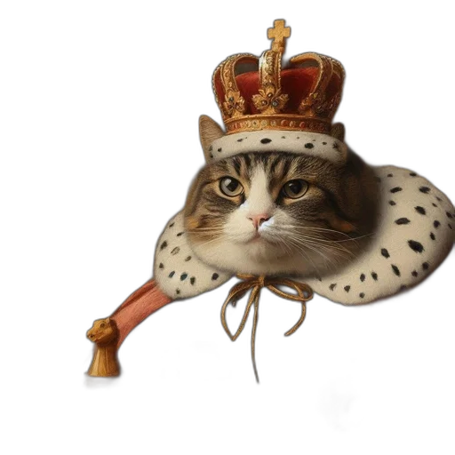 crown, hat, animal, staff transparent PNG cut-out