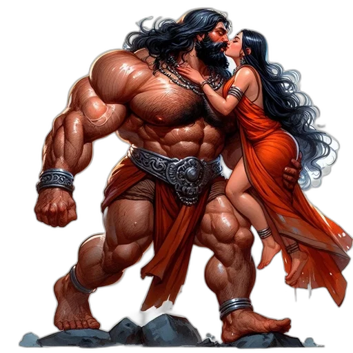 comic book art, concept art, fantasy art, muscular transparent PNG cut-out