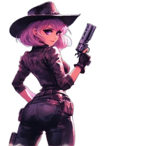 weapon, jacket, hat, staff transparent PNG cut-out