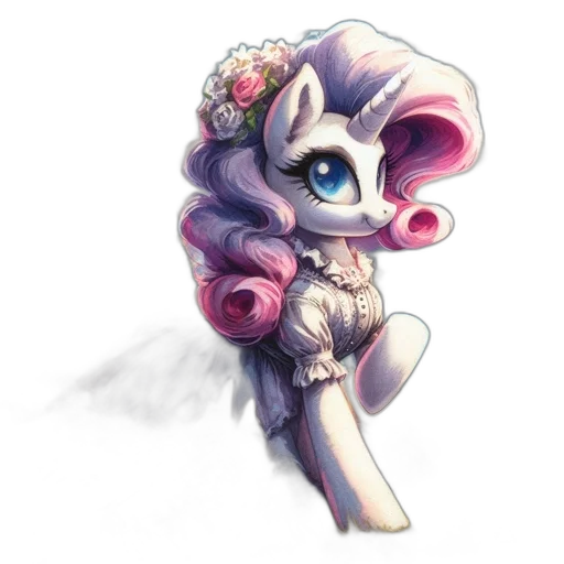 dress, flower, robot, staff transparent PNG cut-out