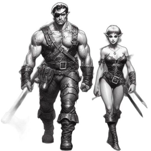 concept art, comic book art, fantasy art, 3d render transparent PNG cut-out