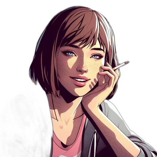 face, comic book art, cartoon, photorealistic transparent PNG cut-out