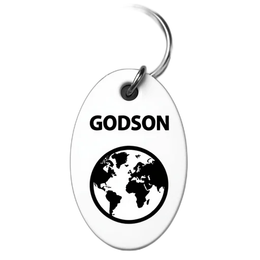 jewelry, white, oval-shaped, keychain transparent PNG cut-out