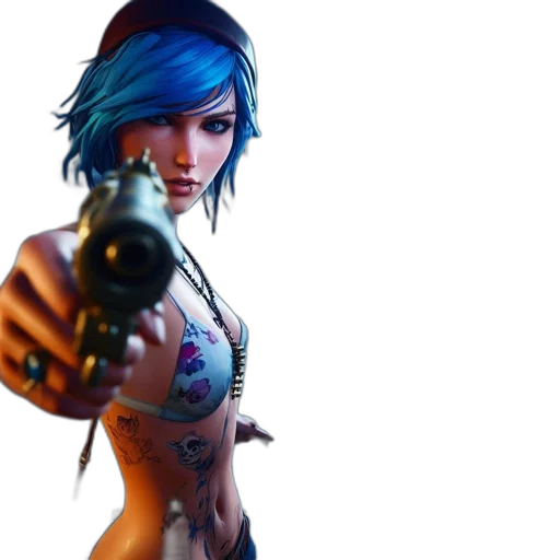weapon, concept art, cyberpunk, photorealistic transparent PNG cut-out