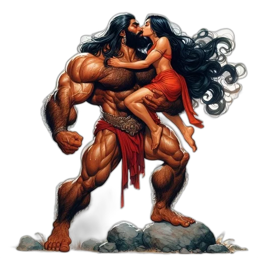 comic book art, fantasy art, concept art, muscular transparent PNG cut-out