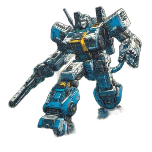 robot, weapon, concept art, 3d render transparent PNG cut-out