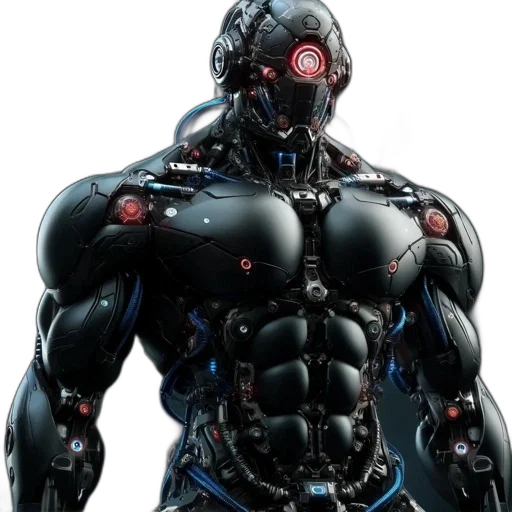 robot, comic book art, concept art, cyberpunk transparent PNG cut-out
