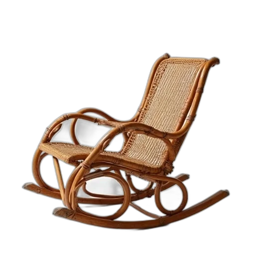 furniture, 3d render, vintage, rattan transparent PNG cut-out