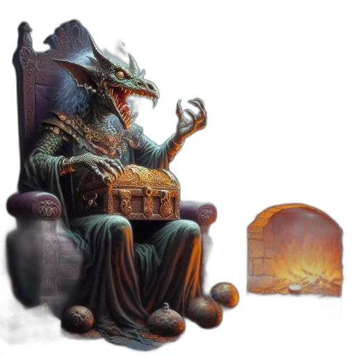 dragon, furniture, fantasy art, concept art transparent PNG cut-out