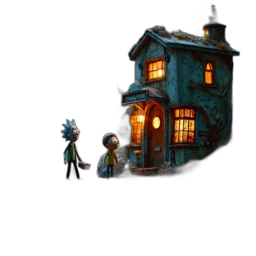 building, concept art, 3d render, pixel art transparent PNG cut-out