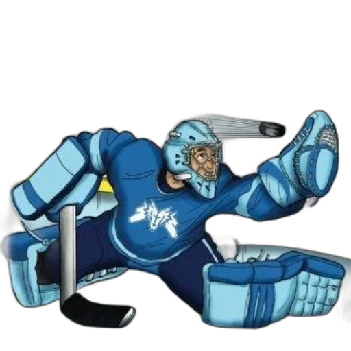 cartoon-style, illustration, hockey, goalie transparent PNG cut-out