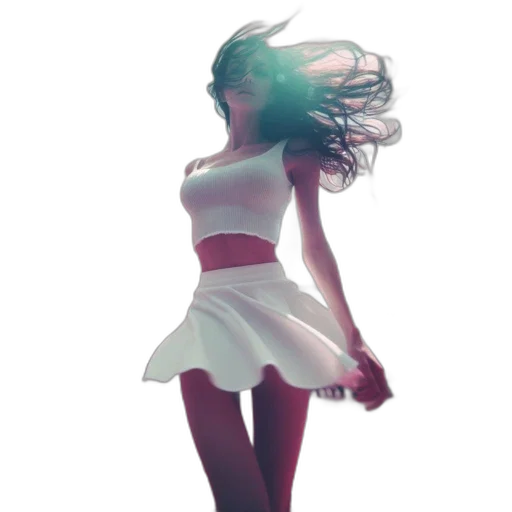 dress, hair, 3d render, concept art transparent PNG cut-out