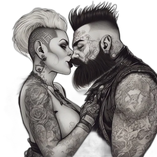 photorealistic, cyberpunk, pencil sketch, fantasy art transparent PNG cut-out