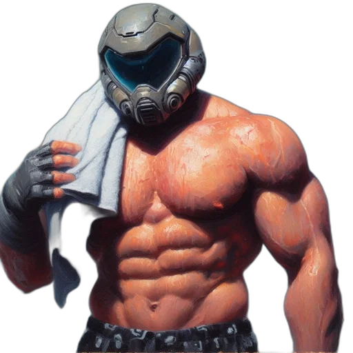 robot, mask, weapon, jacket transparent PNG cut-out