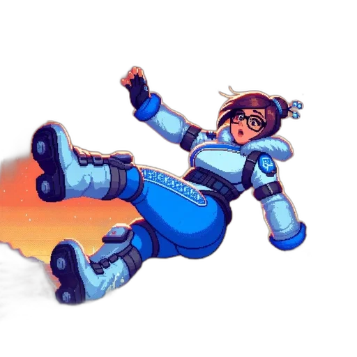 robot, pixel art, concept art, comic book art transparent PNG cut-out
