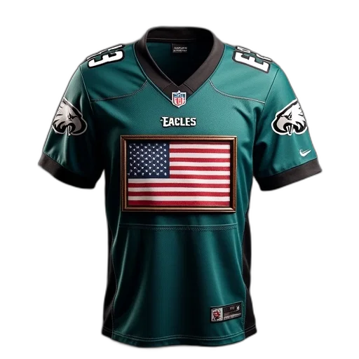 philadelphia, eagles, jersey, framed transparent PNG cut-out