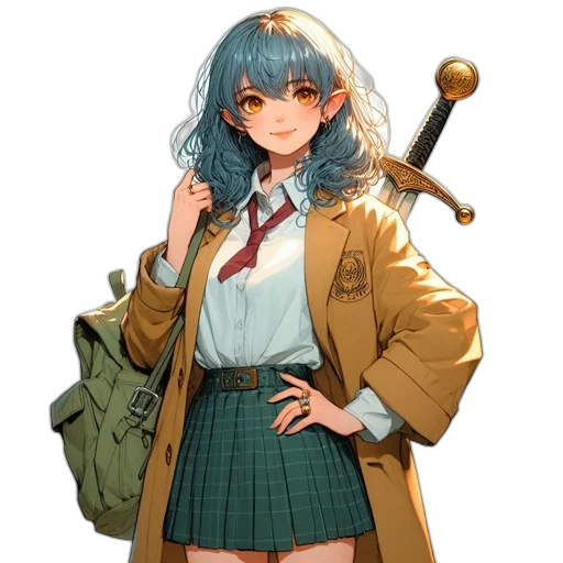 staff, jacket, weapon, sword transparent PNG cut-out