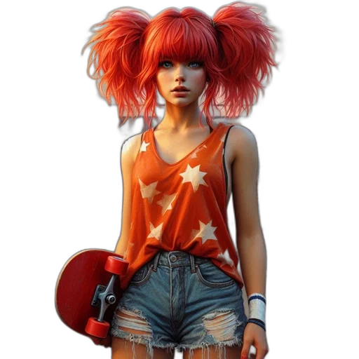 hair, concept art, fantasy art, comic book art transparent PNG cut-out