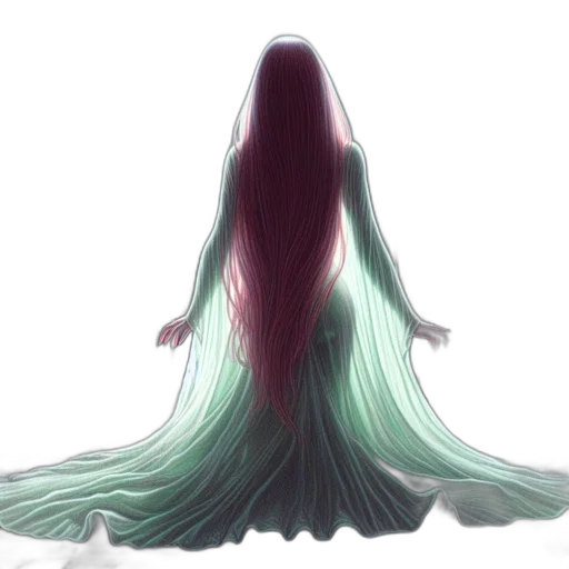 dress, hair, creature, crown transparent PNG cut-out