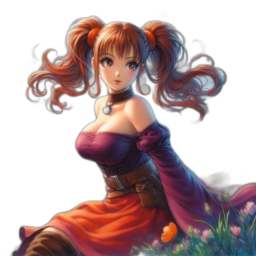 dress, fantasy art, anime, concept art transparent PNG cut-out