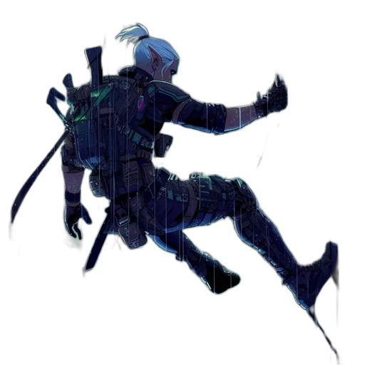 weapon, robot, sword, jacket transparent PNG cut-out