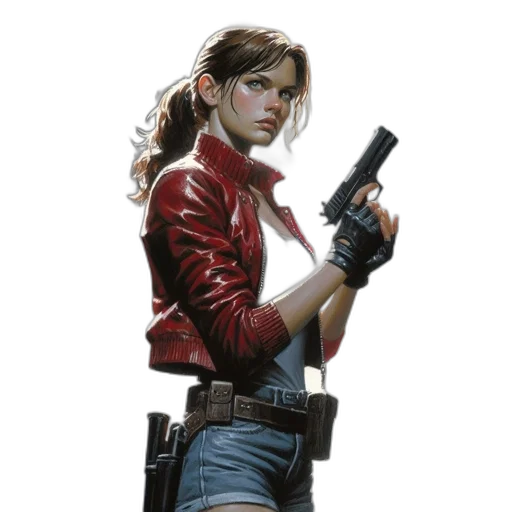 jacket, weapon, comic book art, concept art transparent PNG cut-out