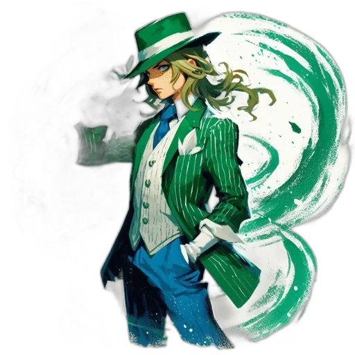 hat, staff, jacket, concept art transparent PNG cut-out