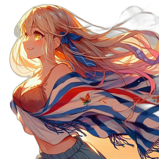 dress, hair, anime, fantasy art transparent PNG cut-out