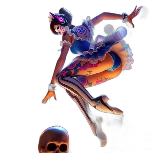 dress, staff, weapon, mask transparent PNG cut-out