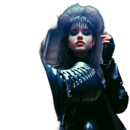 jacket, hair, concept art, cyberpunk transparent PNG cut-out