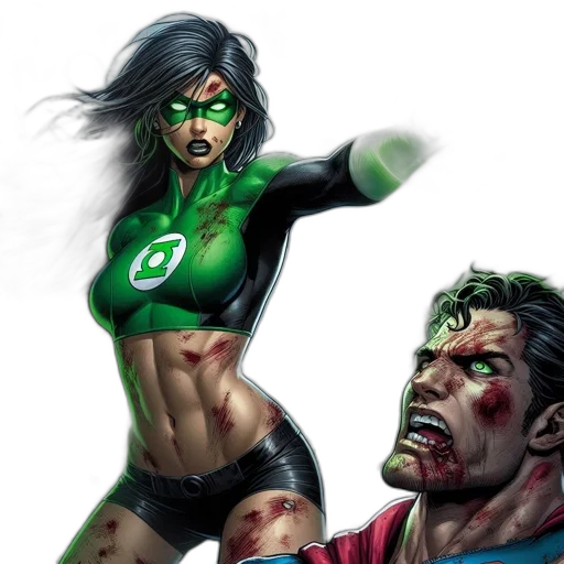 comic book art, concept art, fantasy art, green transparent PNG cut-out