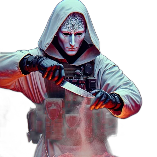 weapon, jacket, mask, sword transparent PNG cut-out