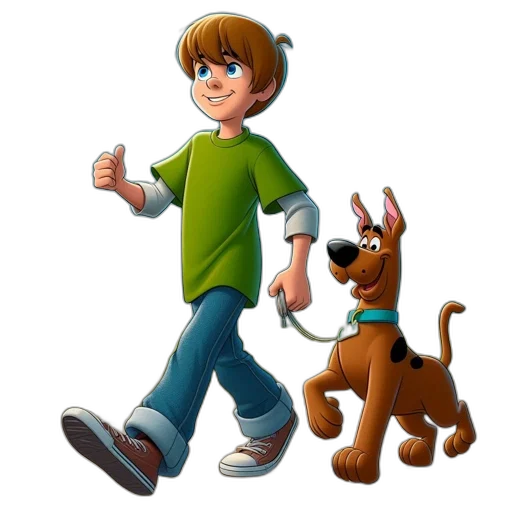 staff, animal, cartoon, 3d render transparent PNG cut-out