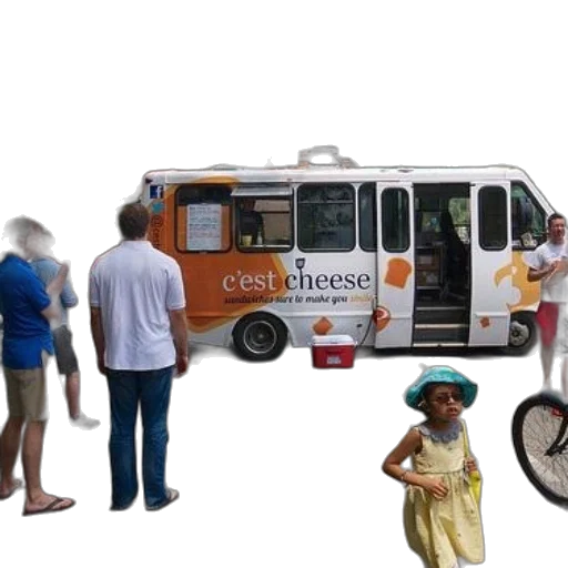 car, food, city street, group transparent PNG cut-out