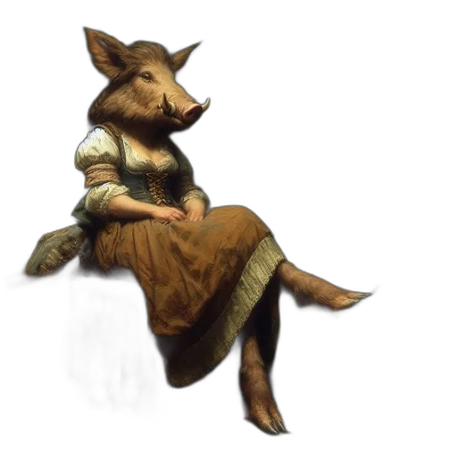 dress, animal, staff, creature transparent PNG cut-out