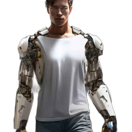 robot, jacket, cyberpunk, concept art transparent PNG cut-out