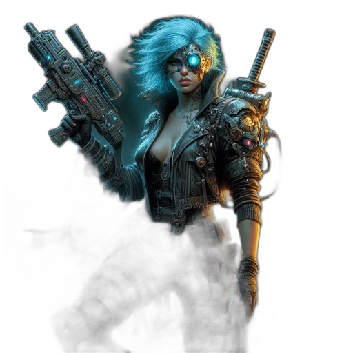 weapon, cyberpunk, concept art, comic book art transparent PNG cut-out
